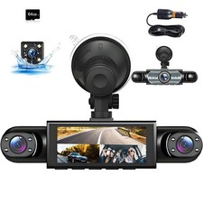 Dash Cam 4 Channel 360  Front Rear Inside DashCam, FHD 1080P Car Camera 64GB