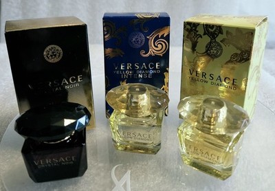 Versace Mini Spray Set 3x 0.17 fl oz: Crystal Noir, Yellow Diamond, Intense