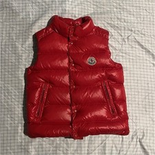 Moncler Red Down Puffer Vest Full Zip Logo, Unisex Baby/Toddler 8 Anni 130cm
