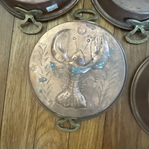 Lote de 7 moldes de gelatina de cisne de pez búho vegetal decoración de cobre vintage - Imagen 6 de 17