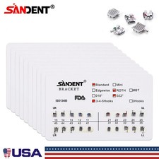 10 kits Dental Orthodontic Brackets Metal Braces Standard Roth 022 Hooks 3-4-5