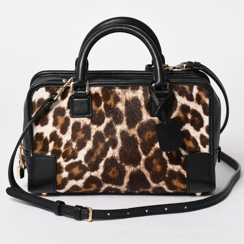 LOEWE Amazona 23 2WAY Bag 352.99.H71 Leopard Pony Hair Leather Black