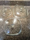 Vintage Pyrex Casserole Lids P-10-C-1 , P-12-C , 623-C A-13 ~ Lot of 3