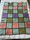 Vintage  50’s 60’s Wool Patchwork Throw Blanket Stencil Floral Cottagecore 50x64 — photo 1