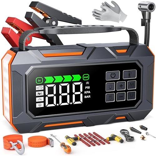 14-in-1 Car Jump Starter with Air Compressor 160PSI, 7000A Jump Starter Jump 