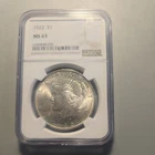1922 Peace Dollar $1 Silver .900 Philadelphia NGC MS63 Certified Coin