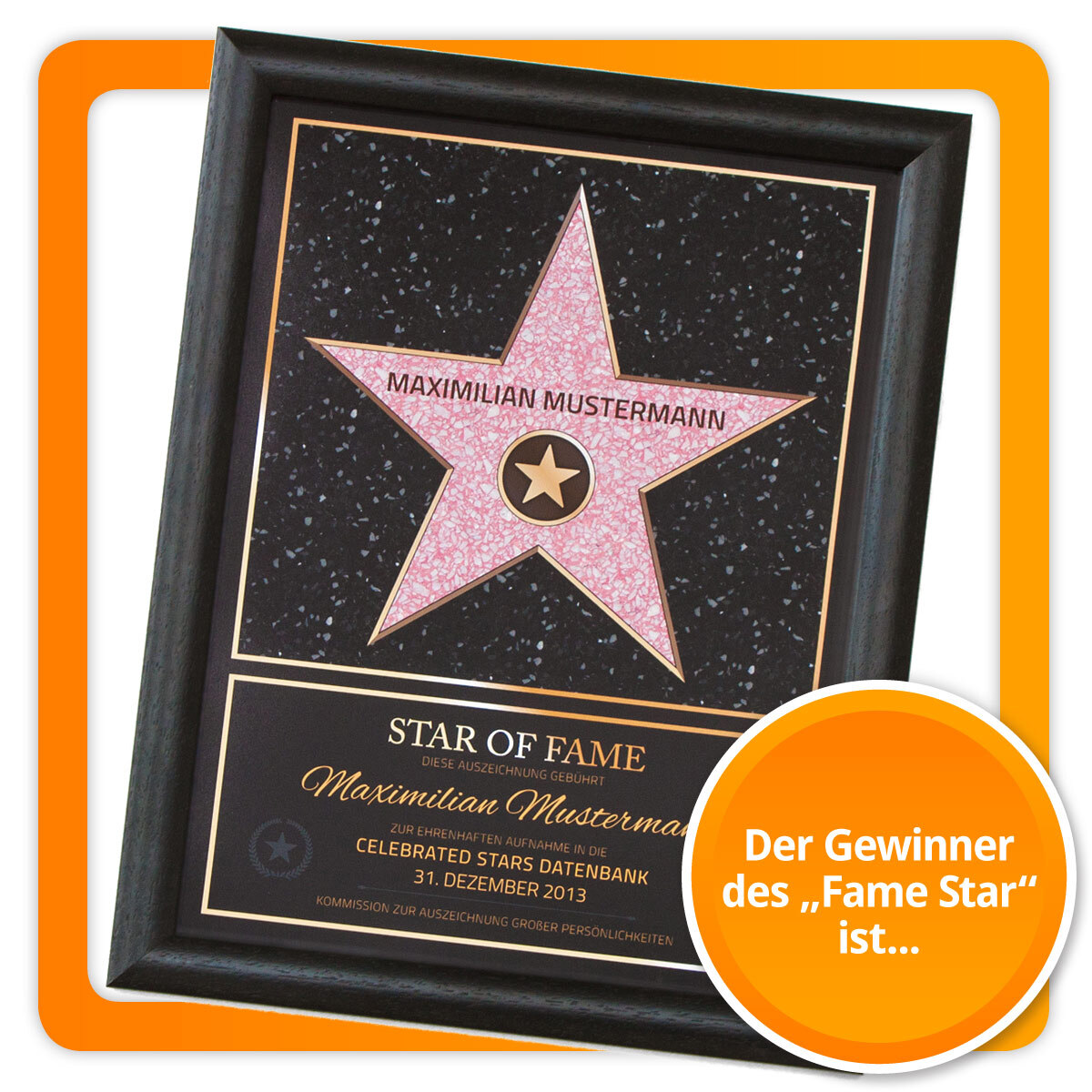 Personalisierte Fußmatte „Walk Of Fame“ – Mit Deinem Eigenen Hollywood-Stern | 60x40 Cm, Made In Germany