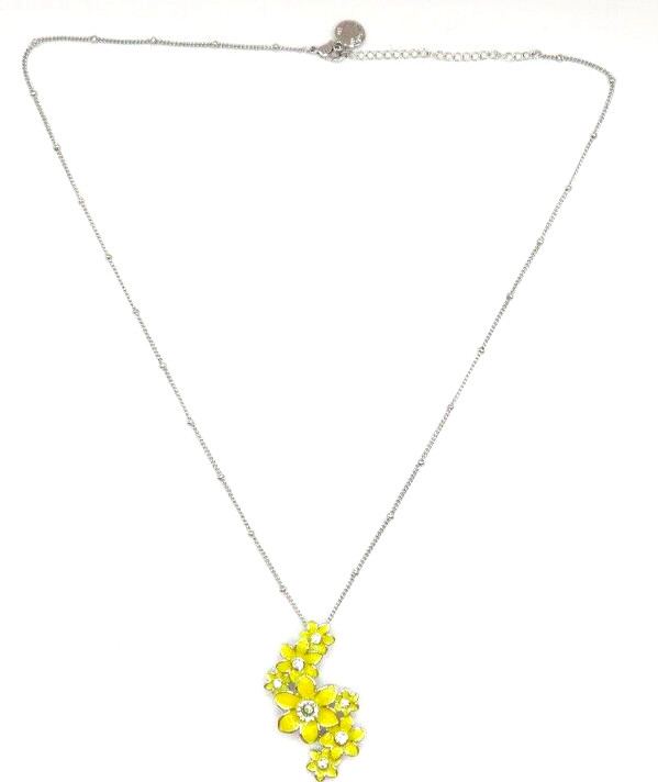 Spring Daffodil Pendant on a Silver Plated Necklace 44 CM Ladies Jewellery Boxed