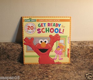 Sesame Street Sing Along Book Cd Set Elmo Get Ready For School New Ebay