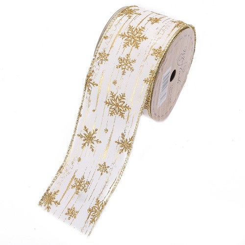 Weihnachten Organza Schneeflocke Band Party Geschenkverpackung Hochzeit Dekor 2,5 Zoll x 10 Fuß - Bild 4 von 8