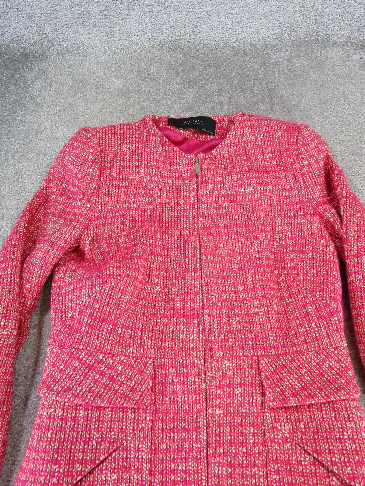 Zara Basic Jacket Womens Small Pink Overcoat - image 2