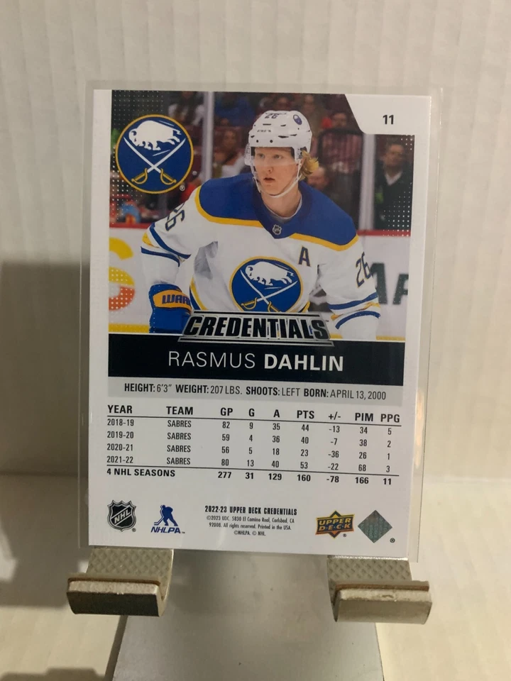 2022-23 Upper Deck Credentials Rasmus Dahlin #11 Buffalo Sabres - Image 2 of 2