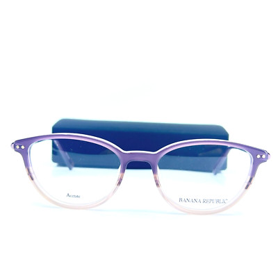 Banana Republic BR 203 2OW Lilac Cat Eye Womens Eyeglasses Frames 50[]17 135 mm