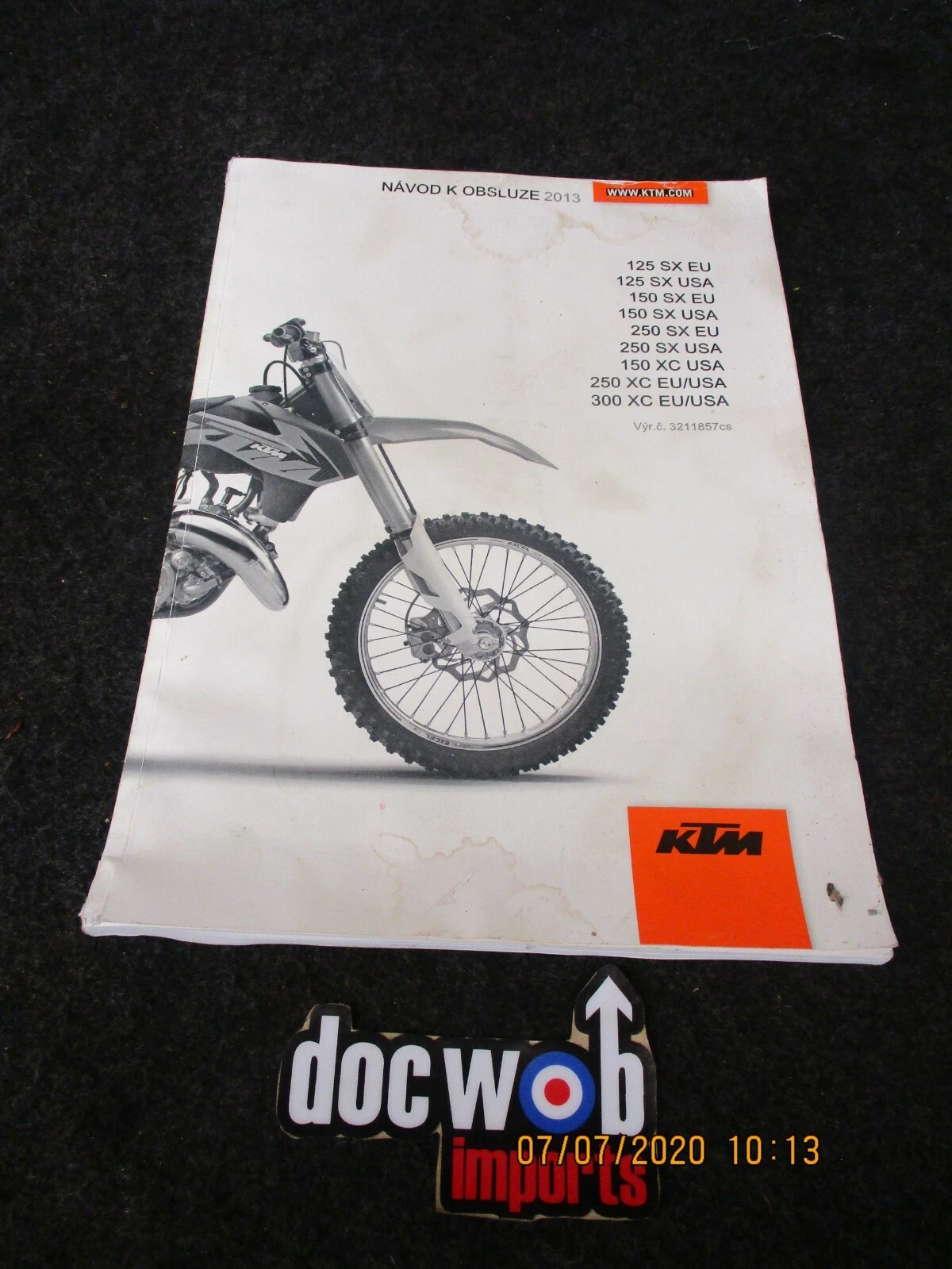 KTM SX125 2013 Slovak Spec genuine owners,service instruction manual KT6997