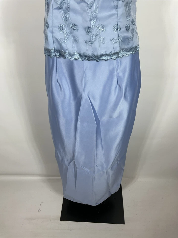 90 年代 Jessica McClintock 新娘虹彩花卉 2 件舞会派对正式礼服 8 — 第 3/4 张图片