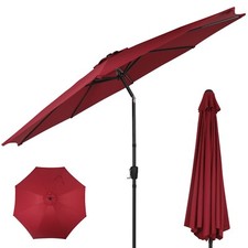 Image of 3m Large Parasol Umbrella Garden Patio Table Sun Shade Canopy with Crank Tilt