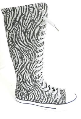 Girls Kids Lot Canvas Sneaker Flat Tall Lace Up  Knee High Boot  Shoe Sz 11-4