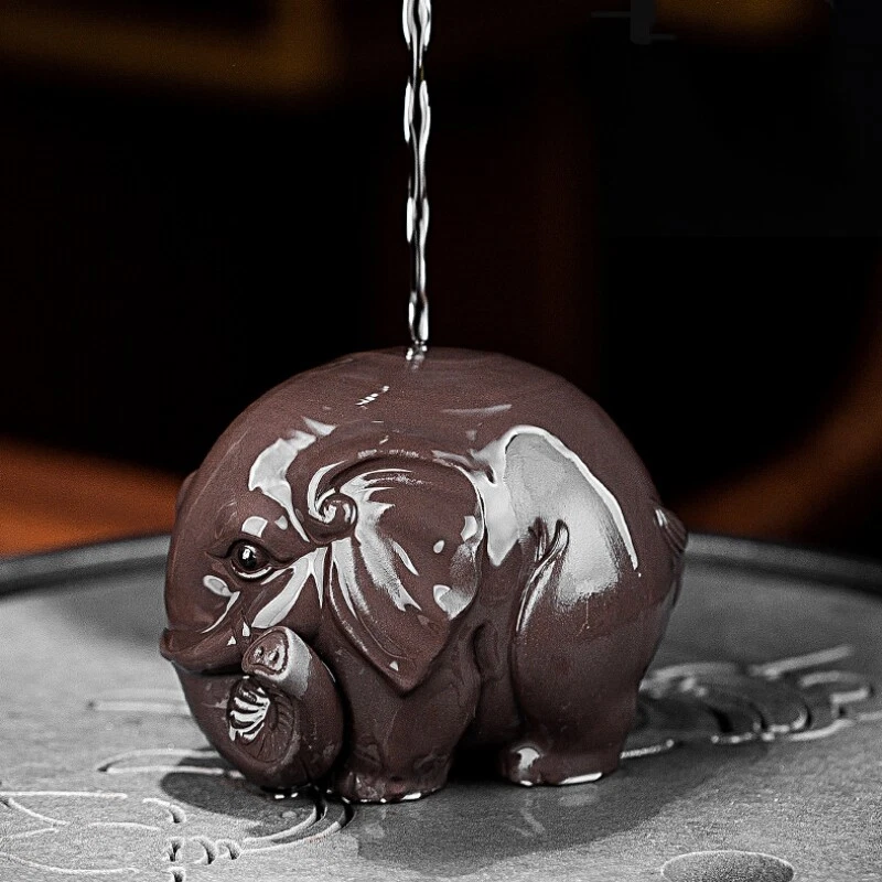 A la venta té chino mascota elefante estatua mascota casa calentamiento regalo artículos de arte pequeños Foto 2 de 4