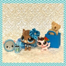 ? Littlest Pet Shop LPS CAT Lunnette Pescador 178 Sugarberry Fluffcat Skirt bow