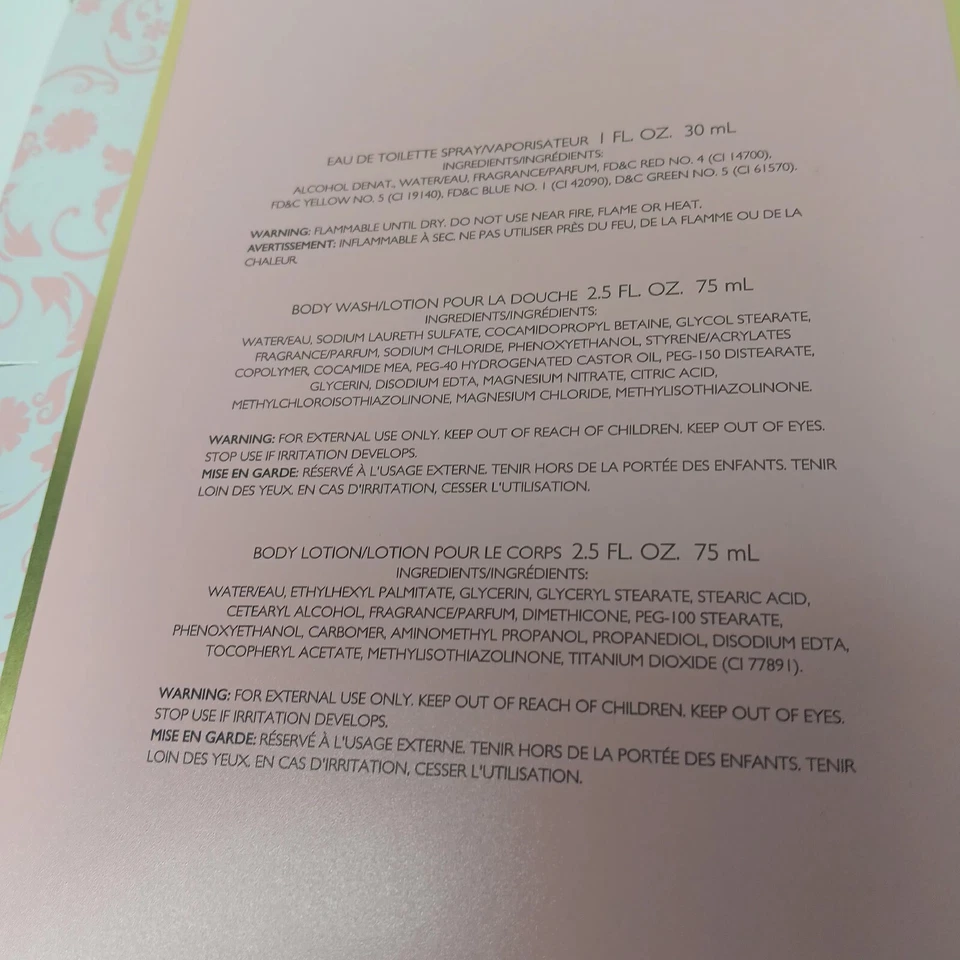 Chantilly 香氛礼品套装签名精选喷雾身体乳液洗全新无标签 — 第 4/4 张图片