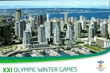 2010 Olympic Winter Games Vancouver Canada Coal Harbour 4x6 Continental Postcard