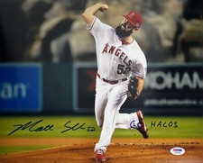 Matt Shoemaker Signed Los Angeles Angels 11x14 Photo 'Go Halos' PSA Y50794