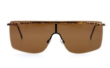 New Vintage 1990s LUXOTTICA 7078 T114 Brown Shield Sunglasses ITALY Unisex