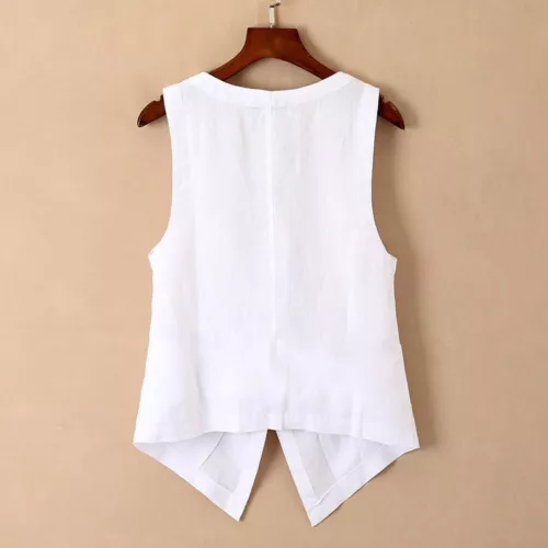 Women's Fashion Short Vest Casual Button Breathable Summer Thin Waistcoat Gilet - Picture 4 of 10