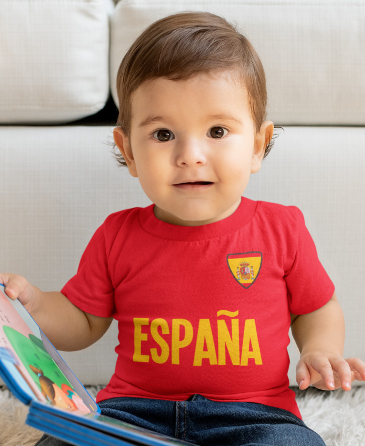 BABY Niños ESPAÑA España Fútbol Camiseta Nombre Pecho Insignia 2026 Mundial