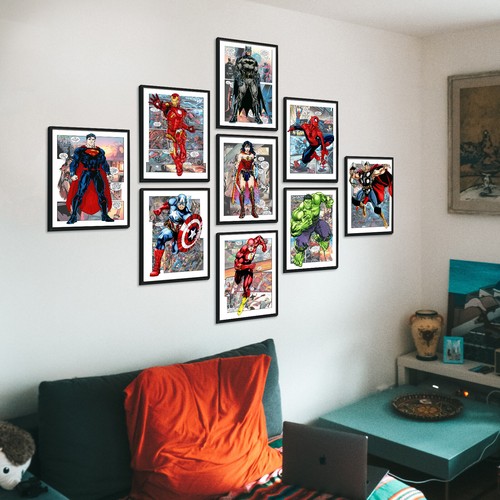COMPRA 2 OBTÉN 2 GRATIS - Pósters de personajes de cómics de superhéroes - Decoración de dormitorio para niños - Imagen 2 de 32