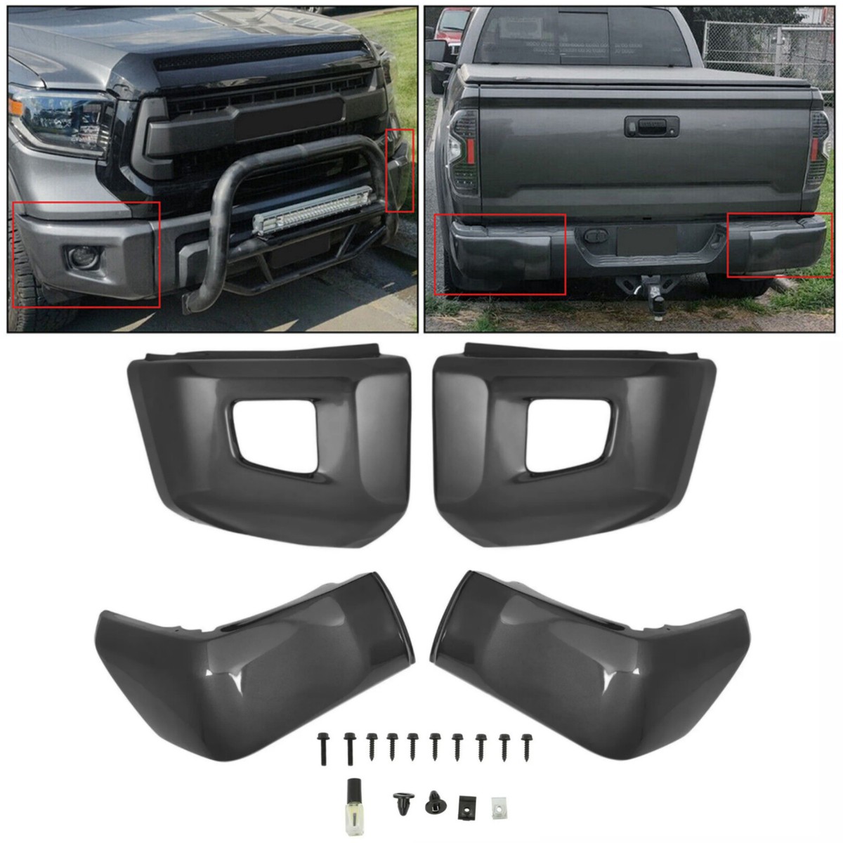 Front & Rear Bumper End Cap Cover MAGNETIC GRAY 1G3 For Toyota