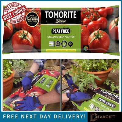 TOMORITE ORGANIC COMPOST GROW BAG DEEP TOMATO PLANTER PEAT FREE 42L LEVINGTON