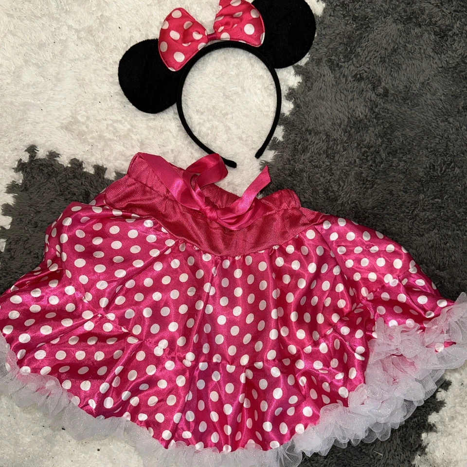 Ребенок Минни-Маус юбка и обруч для волос розовый белый полкадоты костюм для Хэллоуина - Изображение 2 из 2