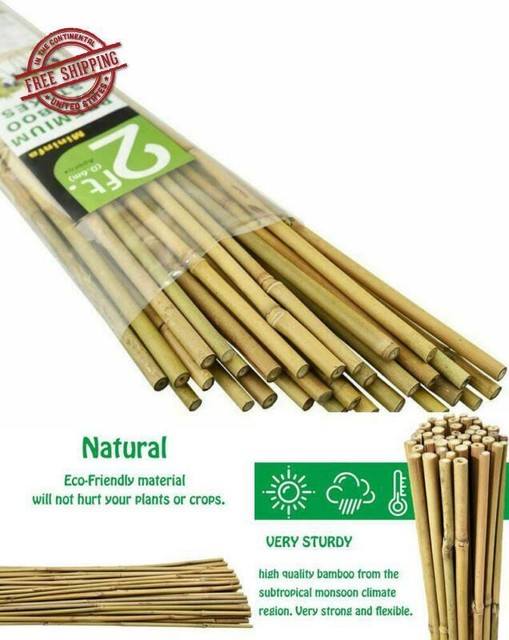 Natural Bamboo Stakes Plant Climbing Support Sticks For