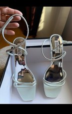 Badgley Mischka Silver Sandals With Rhinestones Size 7.5