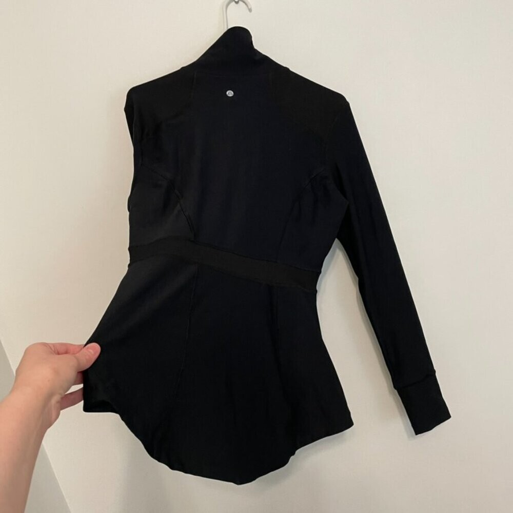 APANA Solid Black Full Zip Collared Thumbholes Ac… - image 15