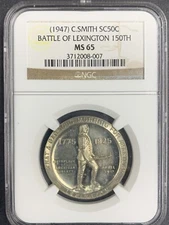 1925 Battle of Lexington 150th Commem. Half. MS65 NGC