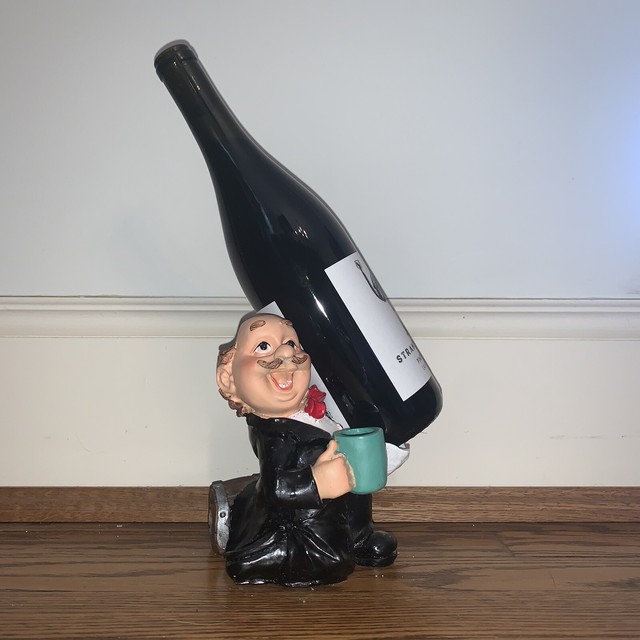 Vintage 6" Tall Waiter/Server Figurine Wine Bottle Holder eBay