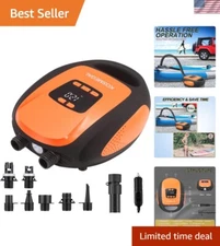 Intelligent Portable 20PSI SUP Air Pump with Flashlight & Deflation Function