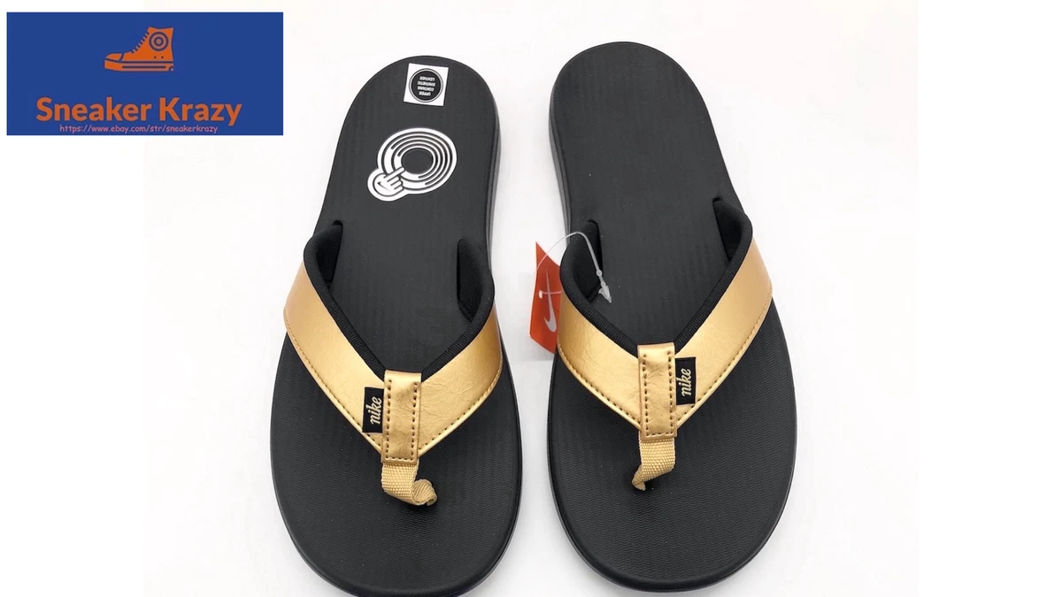 Nike Women s Bella Kai Thong Slipper Sandals Flip Flops Black