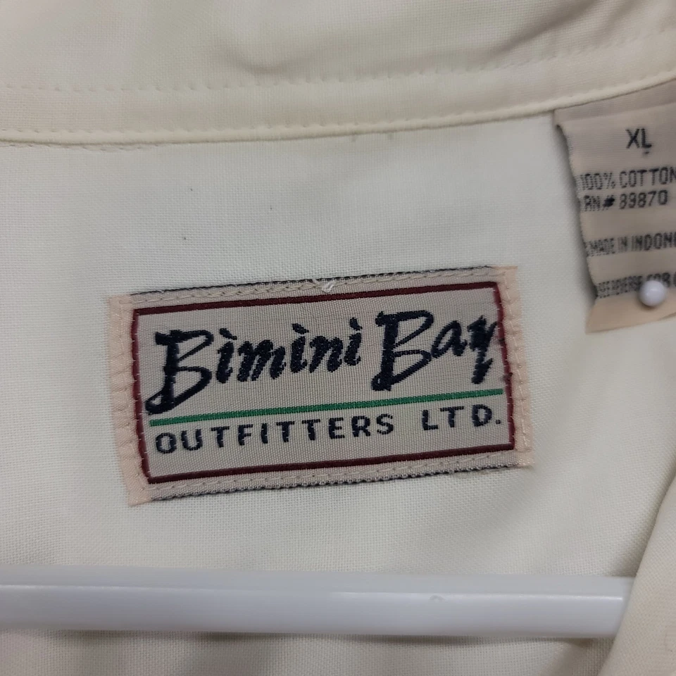 Camisa Bimini Bay Para Hombre XL Blanca Camisa Abotonada Pesca Exterior Bolsillos Senderismo Foto 3 de 4