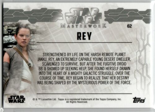 STAR WARS 2017 TOPPS MASTERWORK BLUE PARALLEL BASE 62 REY - Picture 2 of 2