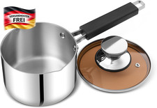 Stainless Stielkasserolle 16cm Mehrzweck Kochtopf für Induktion Edelstahl system