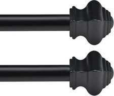 2pk Curtain Rods 30-46 Small Window Hardware Set Stainless Steel 58 Dia Black 2pk Curtain Rods 30-46 Small Window Hardware Set Stainless Steel 58 Dia Black