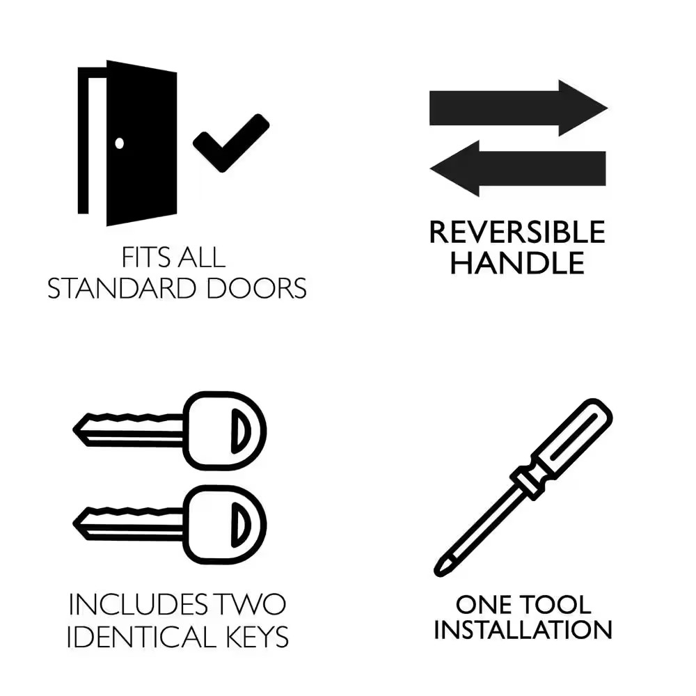 Terrace Satin Nickel Keyed Entry Door Knob with Universal 6-Way Latch