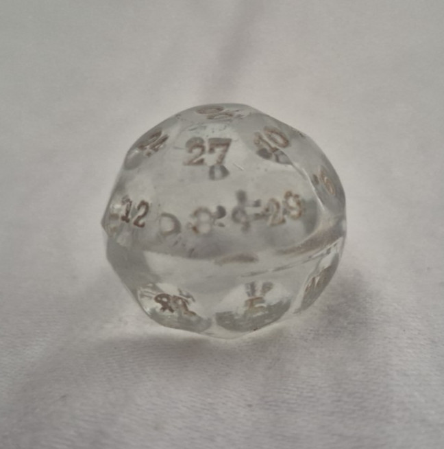 CZECH CRYSTAL BALL GLASS FORTUNE TELLING GAME "DO YOU KNOW" ORB DIE DICE