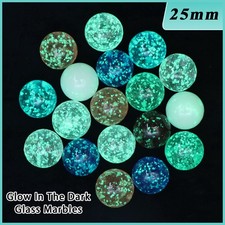 25mm Glow In The Dark Glass Beads Fluorescent Marble Glass Ball Toy Game Decor