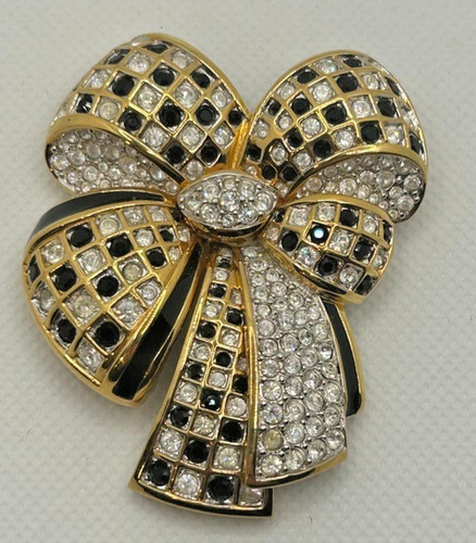 VINTAGE Signed SWAROVSKI Bow Pin LIMITED EDITION