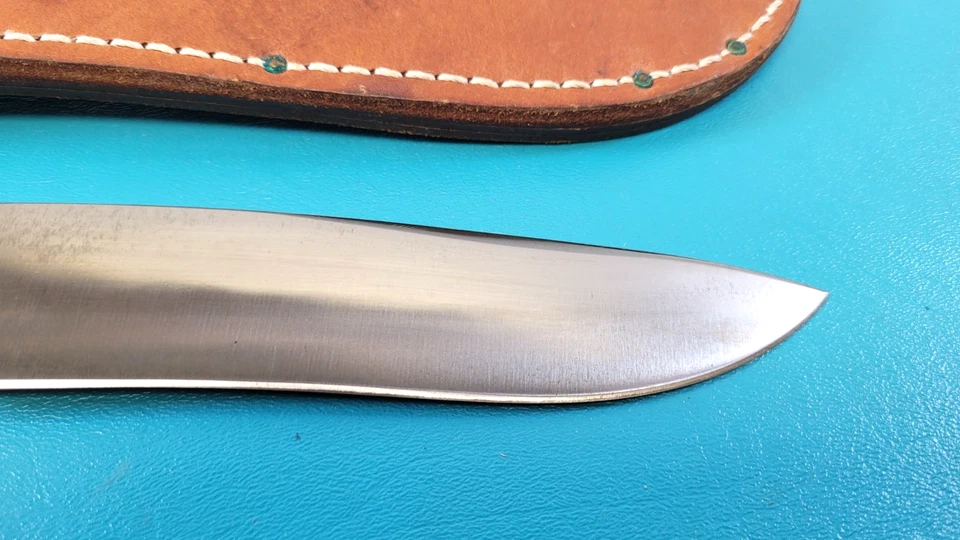 R.H. Ruana Bonner Montana Custom Large 12" Hunting Knife & Leather Sheath TR591 - Image 2 of 4