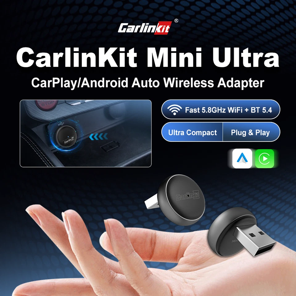 CarlinKit Mini ULTRA 🛜Kabellos Kompakt Apple CarPlay & Android Auto Wireless - Bild 2 von 4